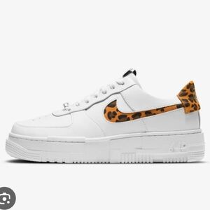 Gently Worn Ladies Nike Air Force Ones w/Leopard Print details!